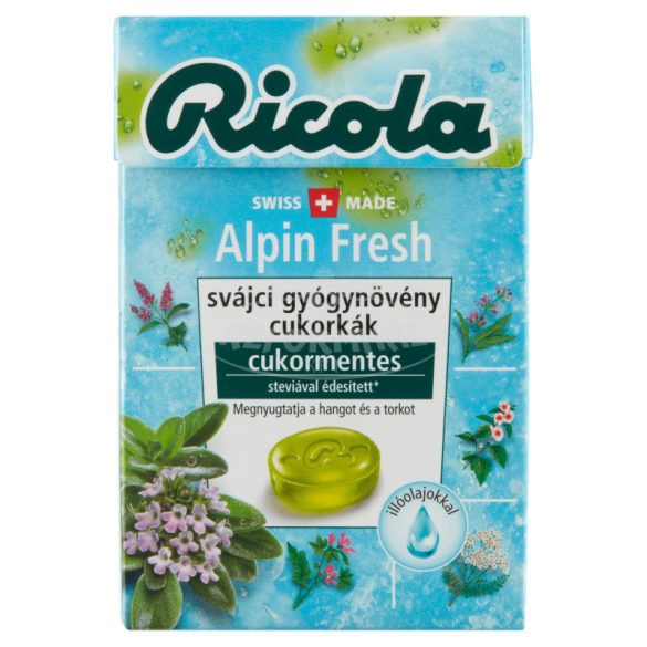 Ricola Alpesi friss gyógynövényes cukorka 40g