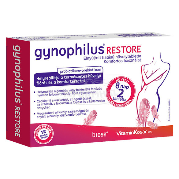 Gynophilus restore  hüvelytabletta 4 naponta 2x