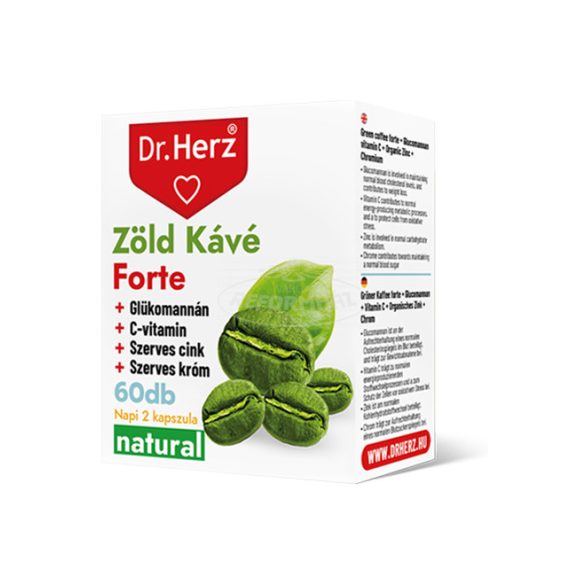 Dr Herz Zöldkávé forte+c-vit,glükomannán,szerves zn,króm 60x