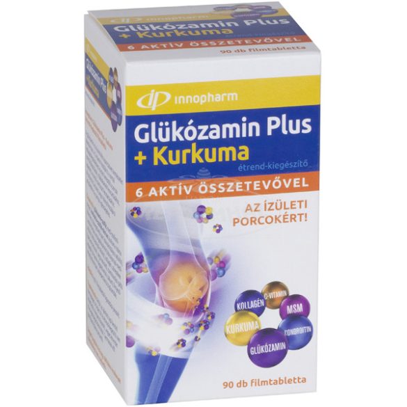 Innopharm Glükozamin Plus Kurkuma 6 aktív összetevő 90x