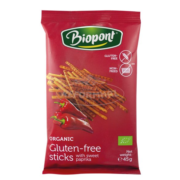 Biopont gluténmentes pirospaprikás sóspálcika 45g