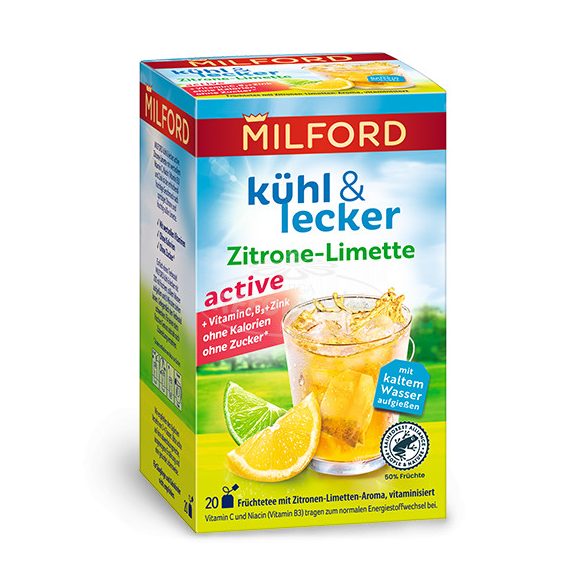 Milford Citrom-Lime ízű gyümölcstea hideg teához 20x