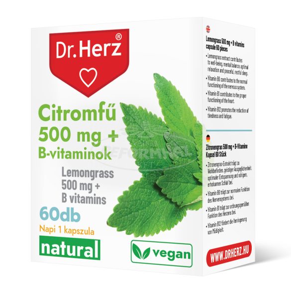 Dr Herz Citromfű 500 mg+B-vitaminok kapszula 60x