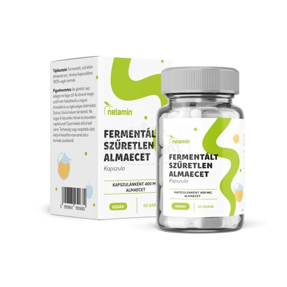 Netamin fermentált szűretlen almaecet kapszula 400mg 60x