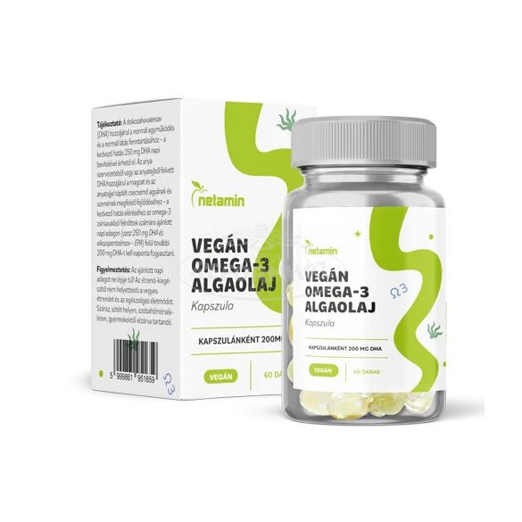 Netamin vegán omega-3 algaolaj kapszula 60x