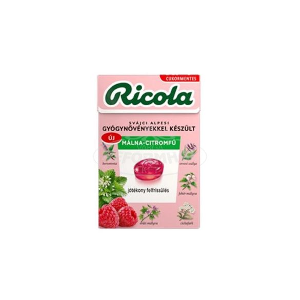 Ricola málna-citromfű gyógynövényes cukorka 40g