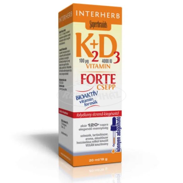 Interherb K2+D3 vitamin Forte csepp 20ml